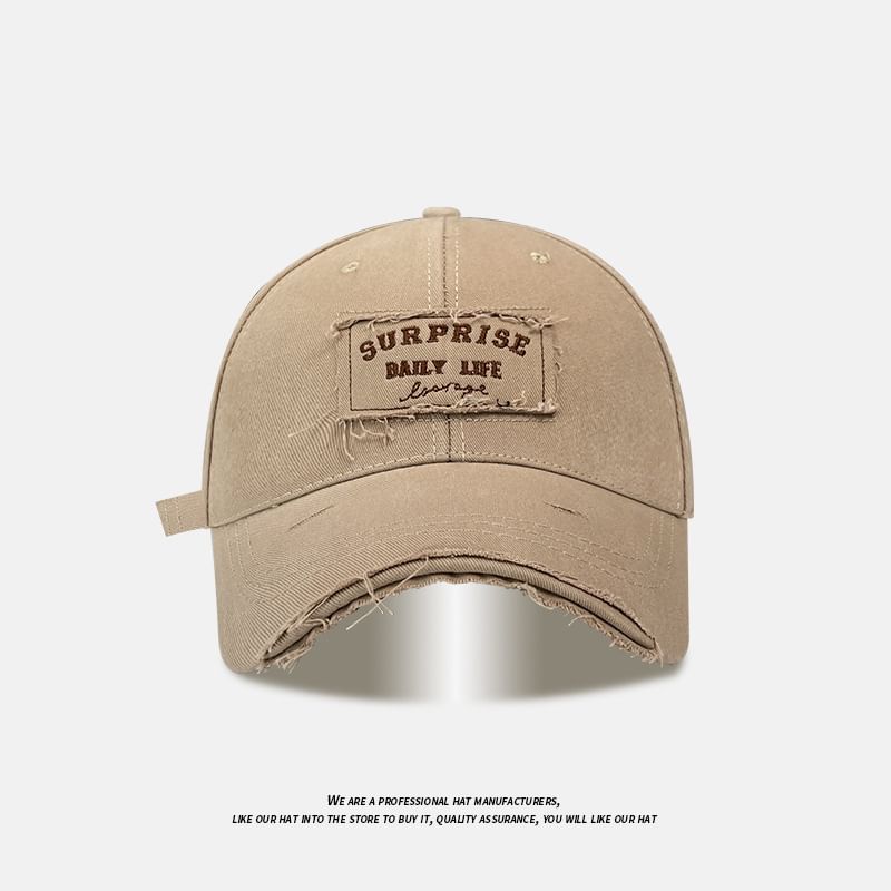 Lettering Applique Cap Distressed Baseball