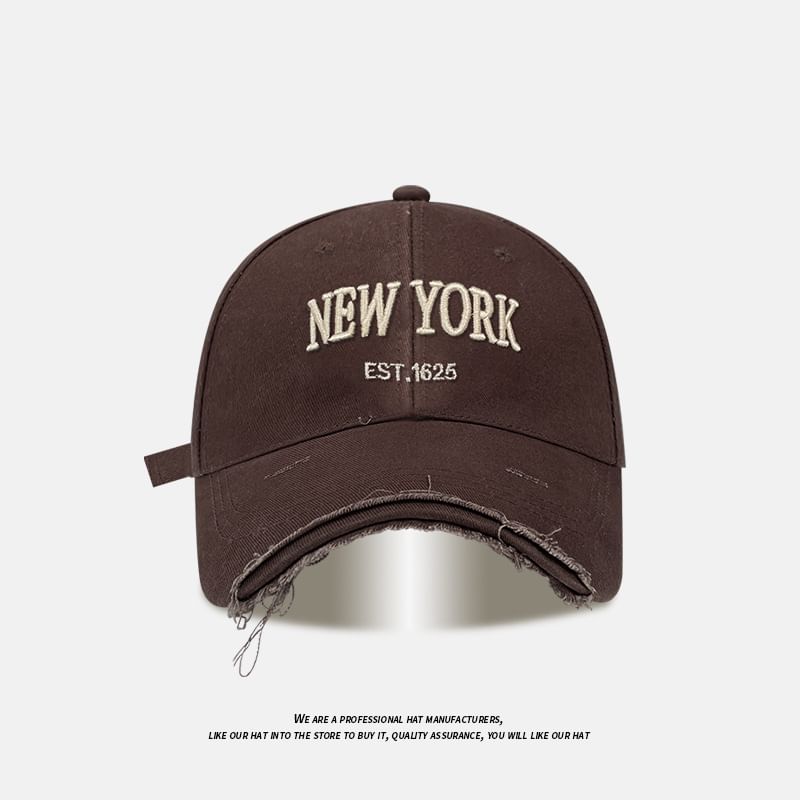 Embroidered Baseball Cap Distressed Lettering
