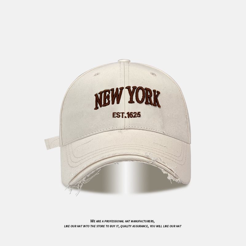 Embroidered Baseball Cap Distressed Lettering