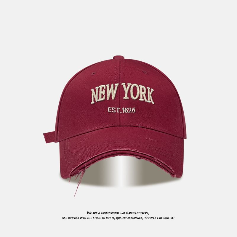 Embroidered Baseball Cap Distressed Lettering