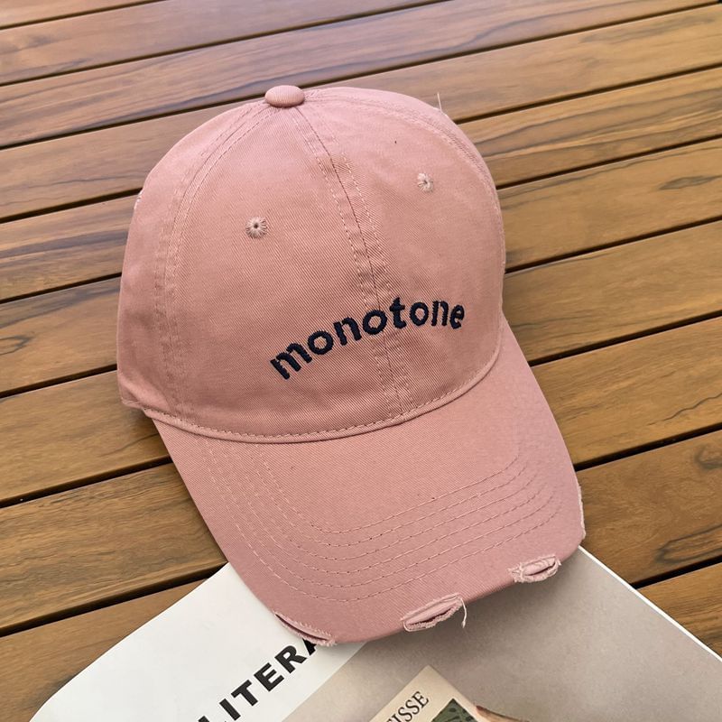 Distressed Baseball Lettering Embroidered Cap