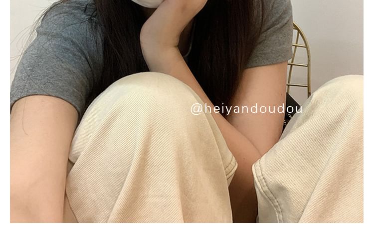 Denim Lettering Baseball Cap Embroidered Washed