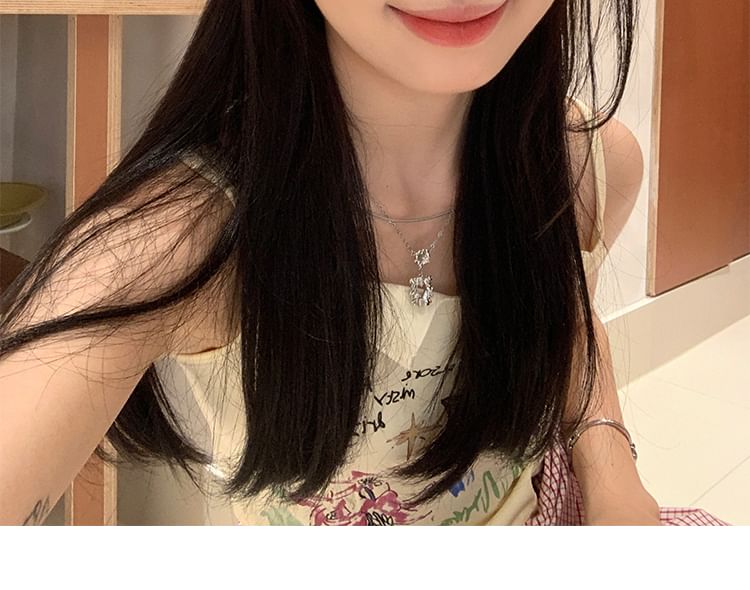 Beret Denim Rhinestone Heart Applique Bow