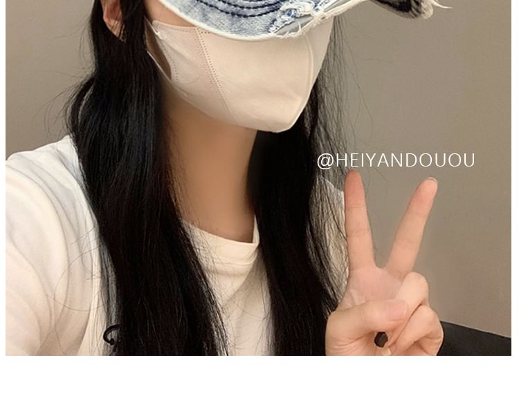 Cap Denim Washed Baseball Distressed