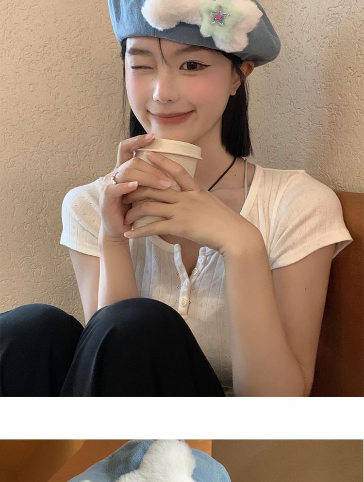 Beret Bone Washed Accent Denim