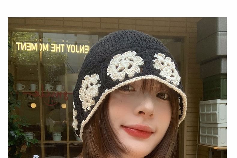 Floral Cloche Hat Crochet Knit