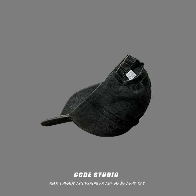 Washed Cap Lettering Embroidered Baseball