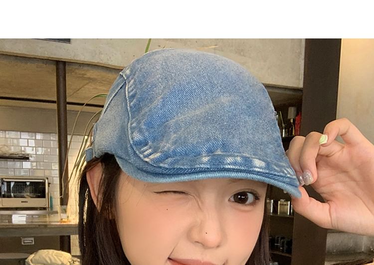 Washed Cap Flat Denim