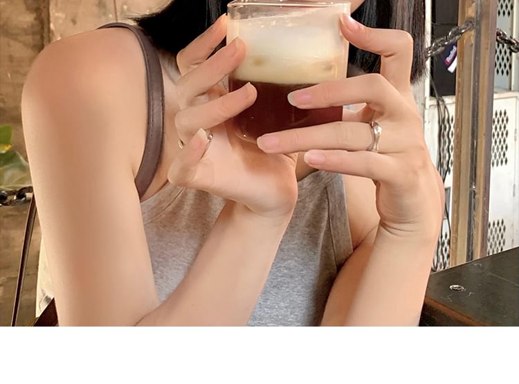 Button Washed Denim Beret Accent