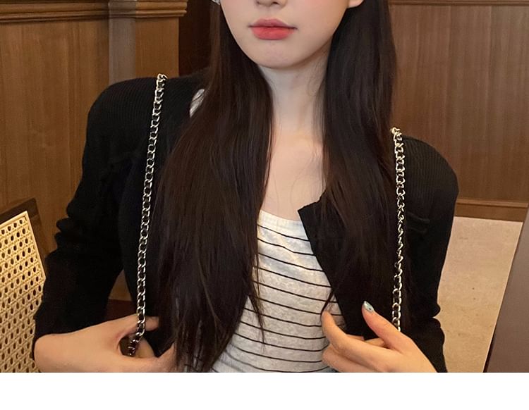 Faux Cap Leather Panel Knit Newsboy