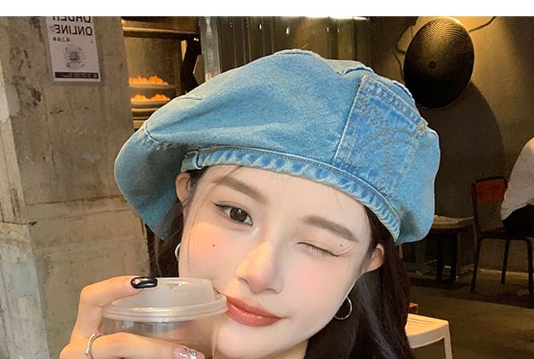 Denim Washed Beret