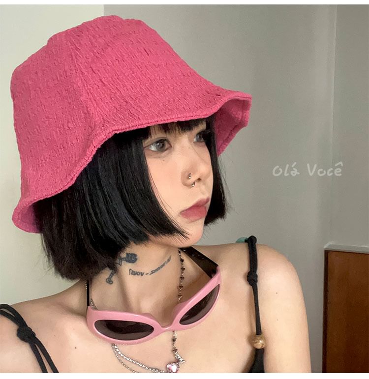 Hat Cloche Textured Plain