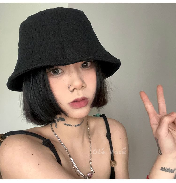 Hat Cloche Textured Plain