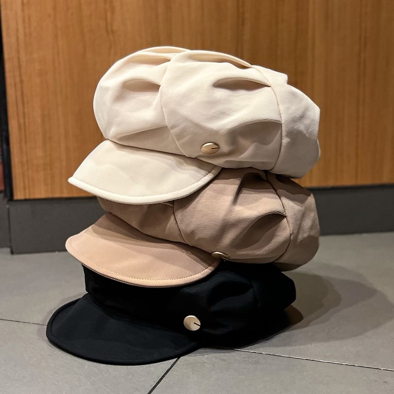 Plain Newsboy Cap Ruched