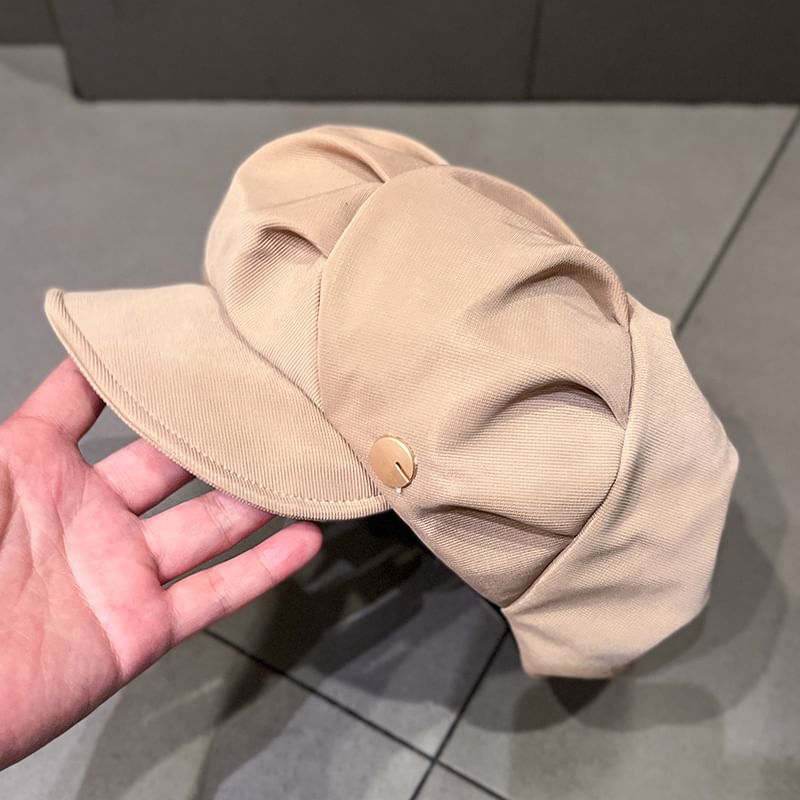 Plain Newsboy Cap Ruched