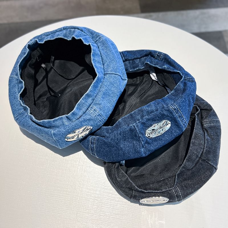 Accent Metal Beret Denim