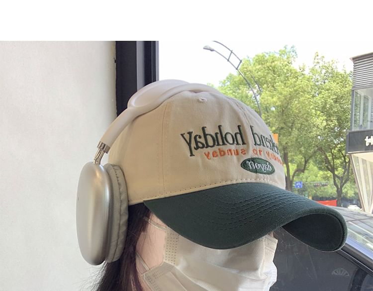 Embroidered Two Lettering Tone Cap Baseball