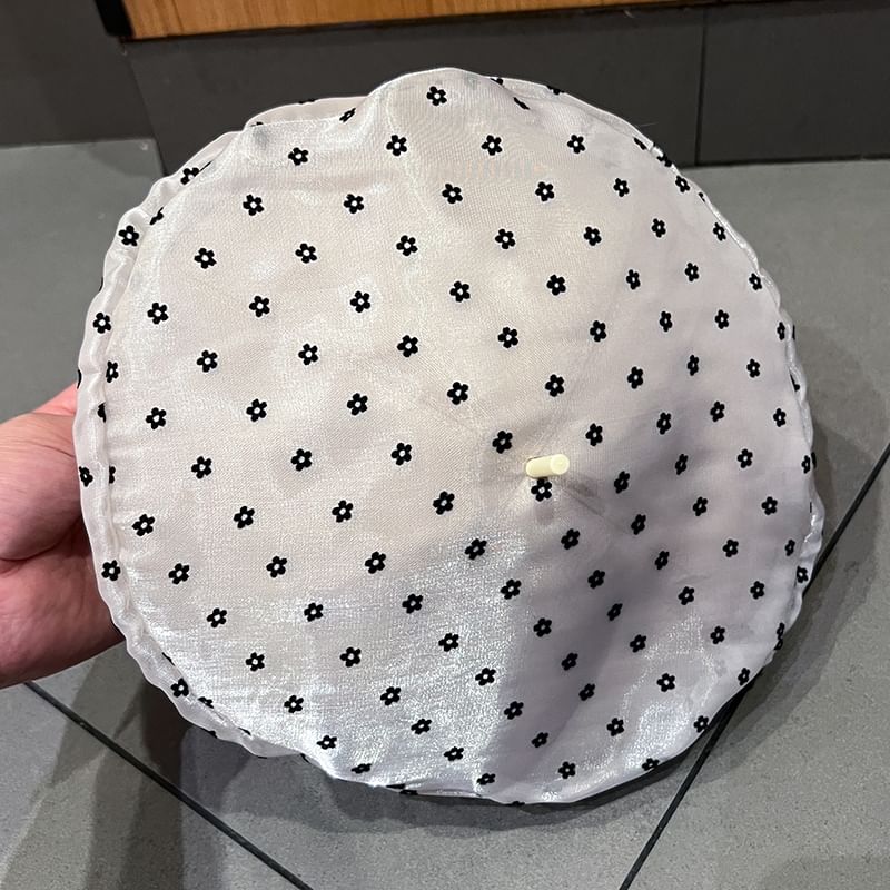 Print Mesh Beret Floral