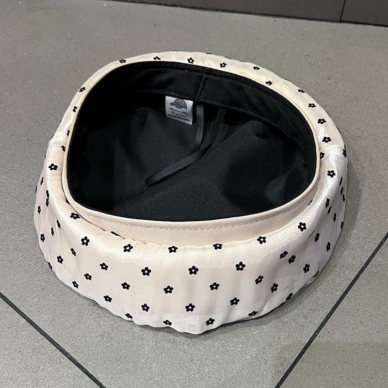 Print Mesh Beret Floral