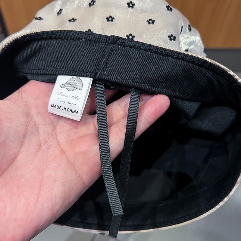 Print Mesh Beret Floral