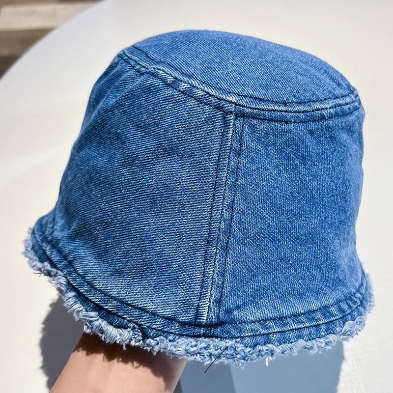 Denim Washed Hat Frayed Bucket