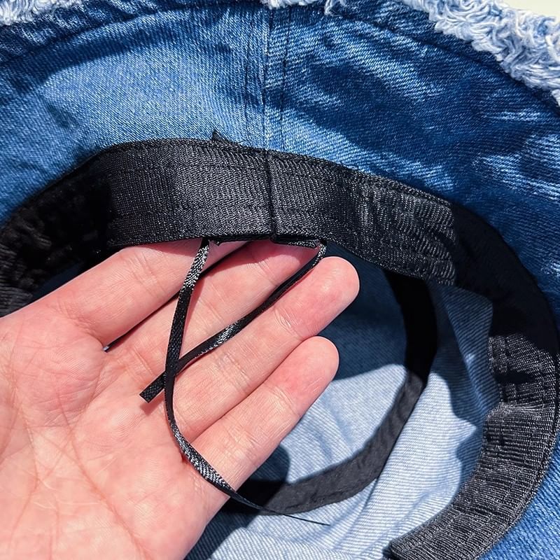 Denim Washed Hat Frayed Bucket