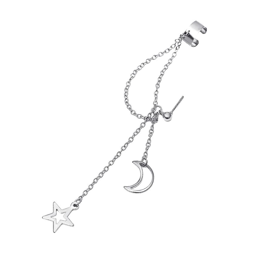 Cuff Pendant Moon Alloy Ear Star