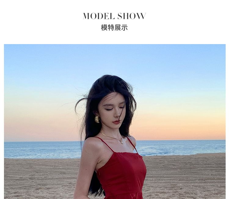 Asymmetrical Sheer Dress Spaghetti A-Line Strap