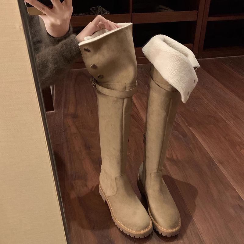 Over-the-Knee Boots Fleece-Lined