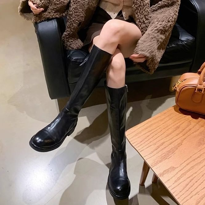 Boots Faux Over-the-Knee Leather