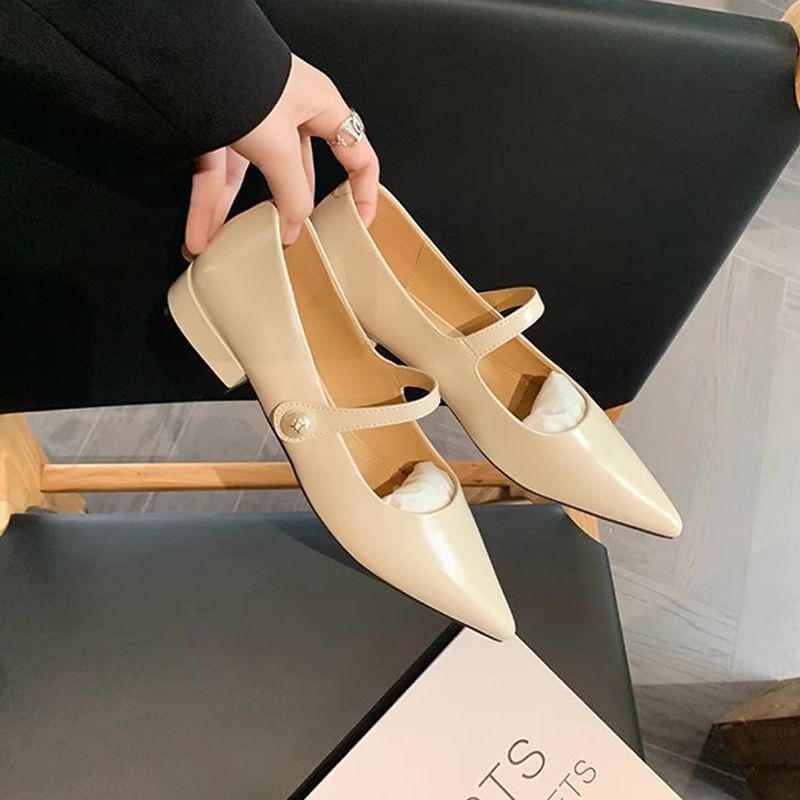Pointy Pumps Mary Heel Low Jane