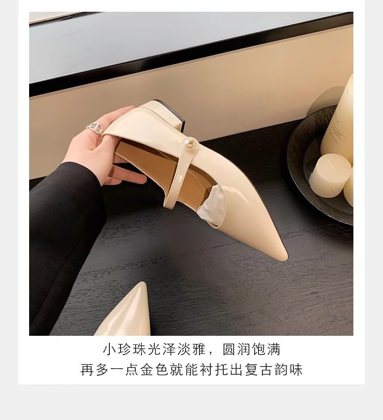 Pointy Pumps Mary Heel Low Jane