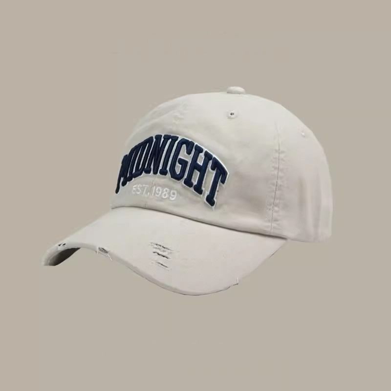 Distressed Baseball Lettering Cap Embroidered