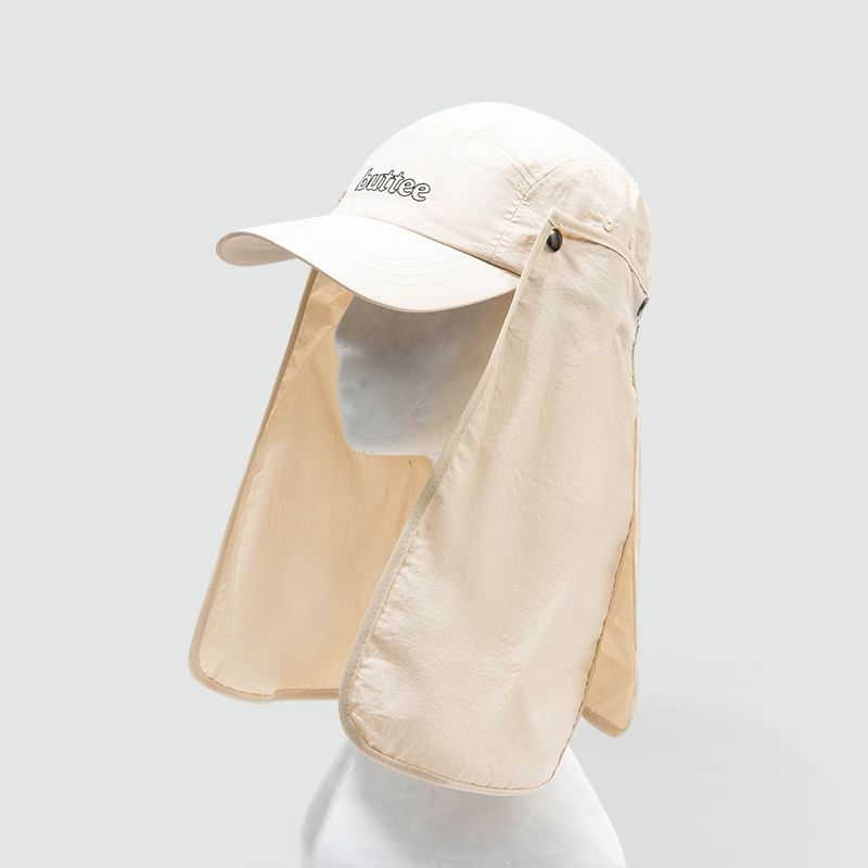 with Lettering Sun Cap Neck Protection Baseball Embroidered Flap