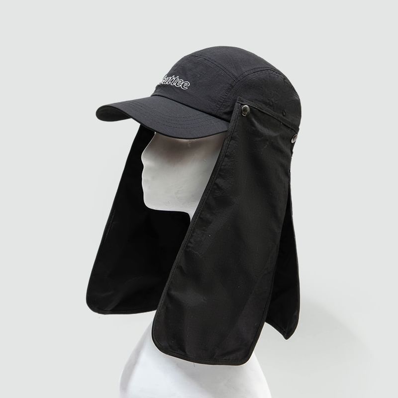 with Lettering Sun Cap Neck Protection Baseball Embroidered Flap