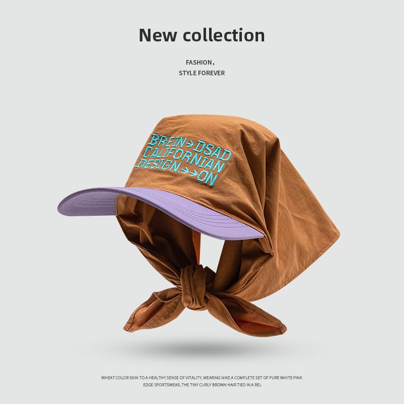 Scarf Embroidered Brim Lettering Head with