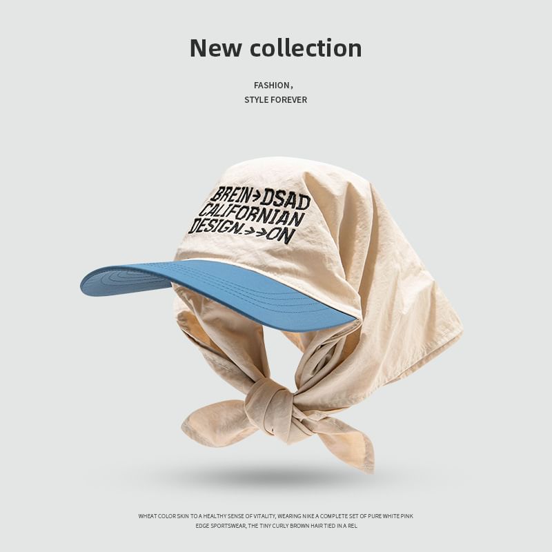 Scarf Embroidered Brim Lettering Head with