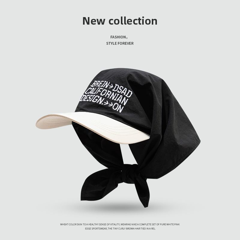 Scarf Embroidered Brim Lettering Head with