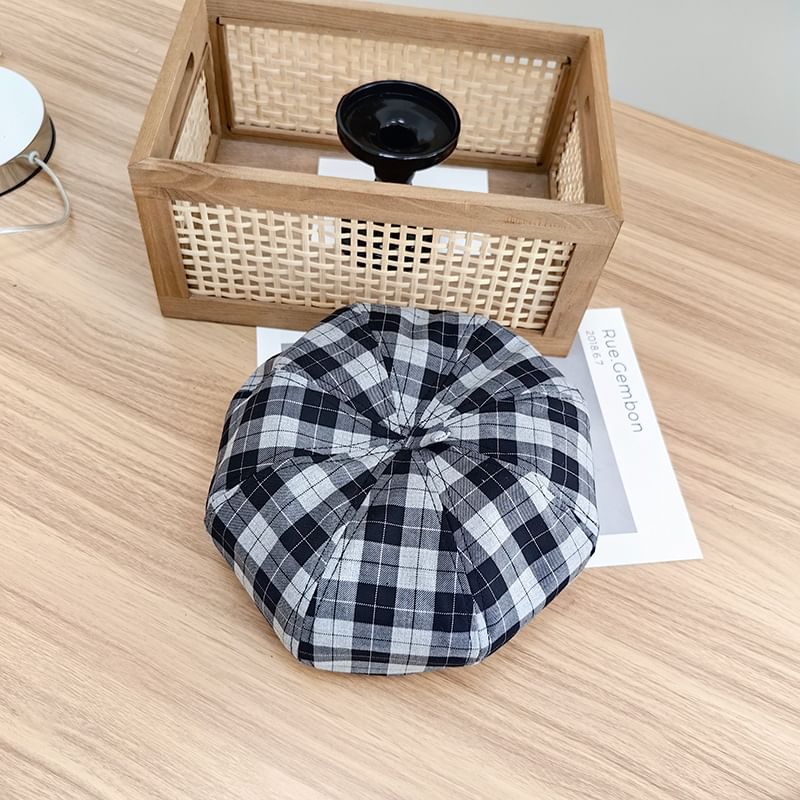 Hat Plaid Beret