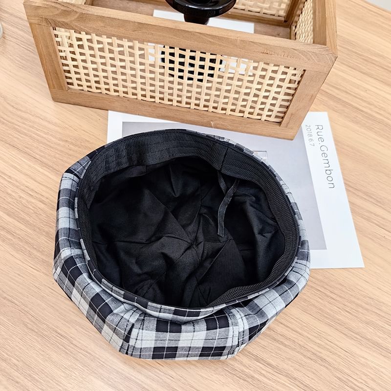 Hat Plaid Beret
