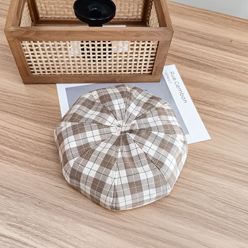 Hat Plaid Beret
