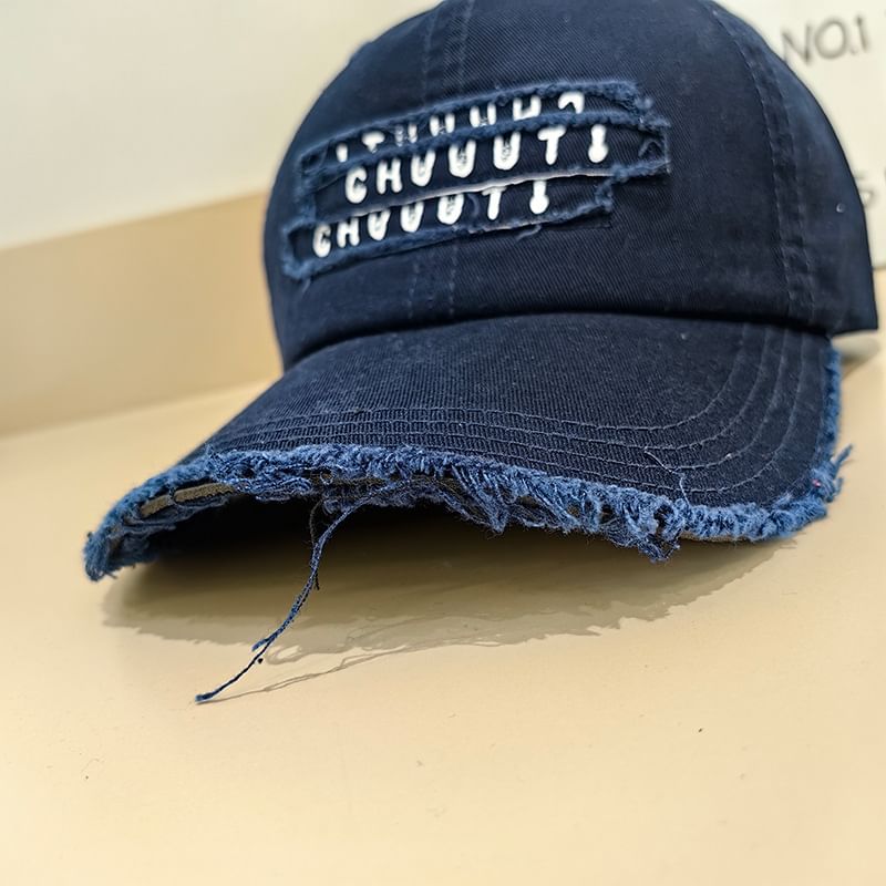 Embroidered Cap Lettering Distressed Baseball