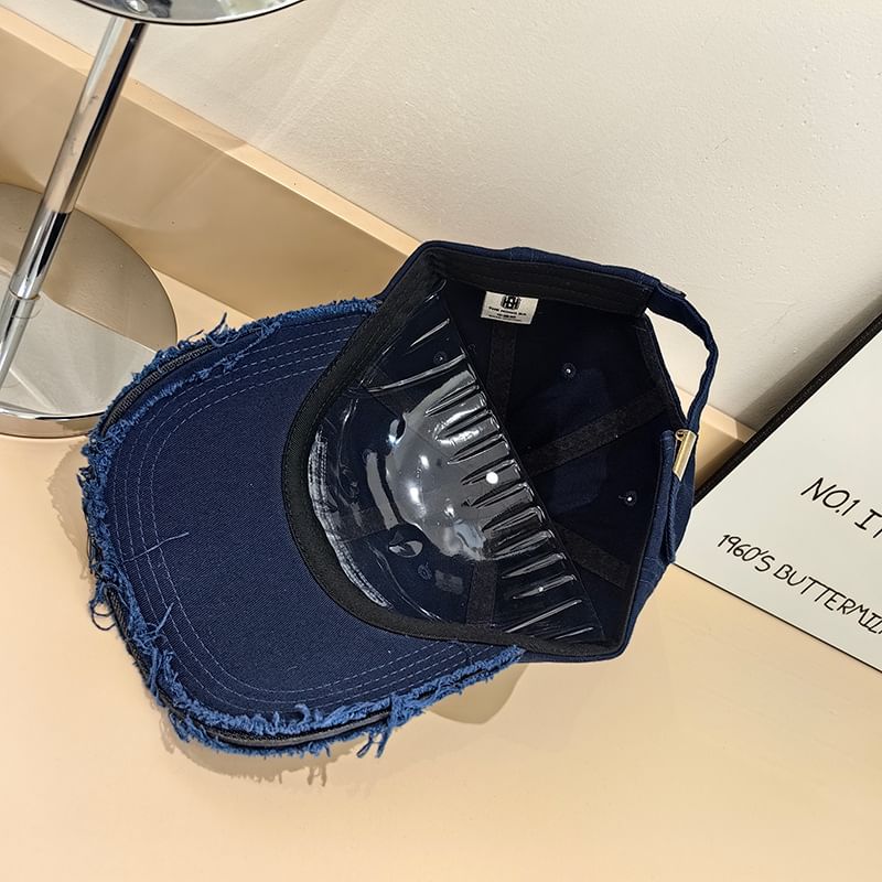 Embroidered Cap Lettering Distressed Baseball