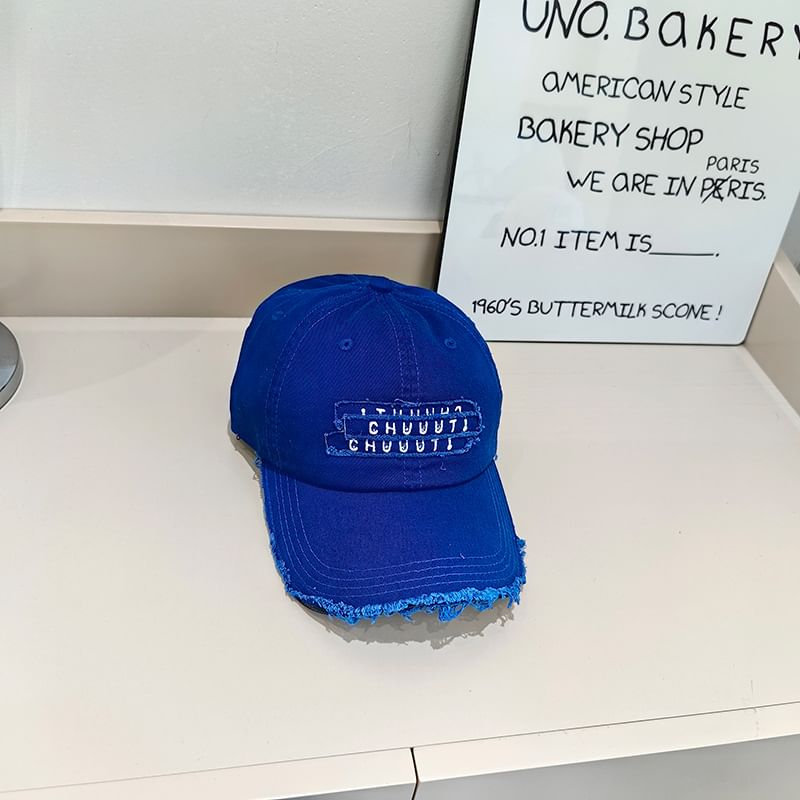 Embroidered Cap Lettering Distressed Baseball