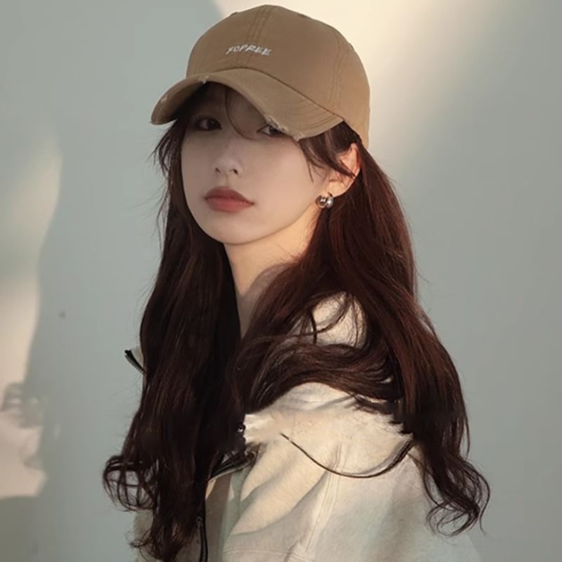 Distressed Baseball Cap Lettering Embroidered