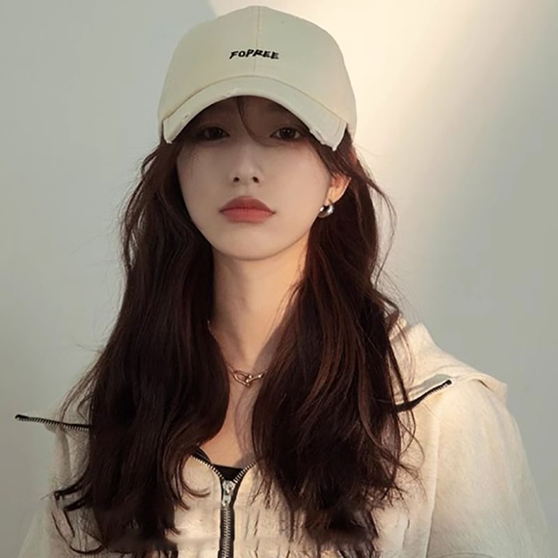 Distressed Baseball Cap Lettering Embroidered