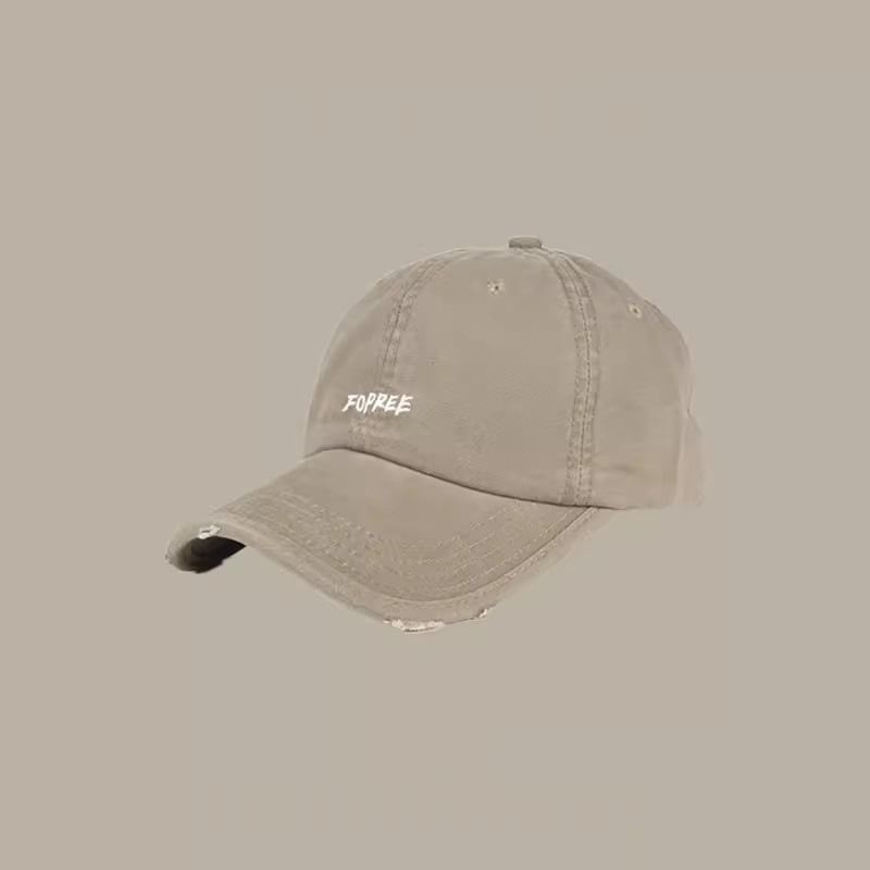 Distressed Baseball Cap Lettering Embroidered