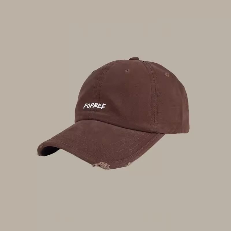 Distressed Baseball Cap Lettering Embroidered