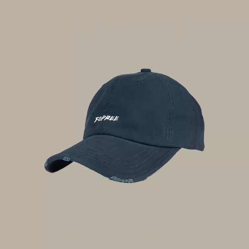Distressed Baseball Cap Lettering Embroidered