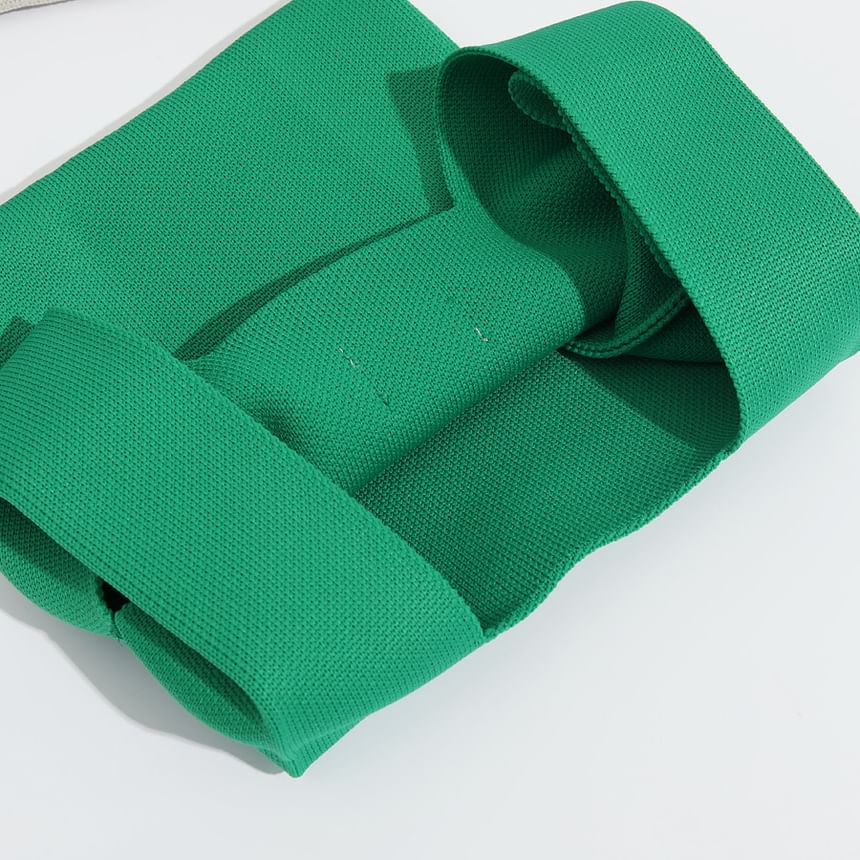 Lettering Applique Knit Tote Bag